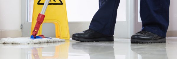 low-angle-closeup-person-cleaning-floor-with-mop-near-yellow-caution-wet-floor-sign_181624-37077